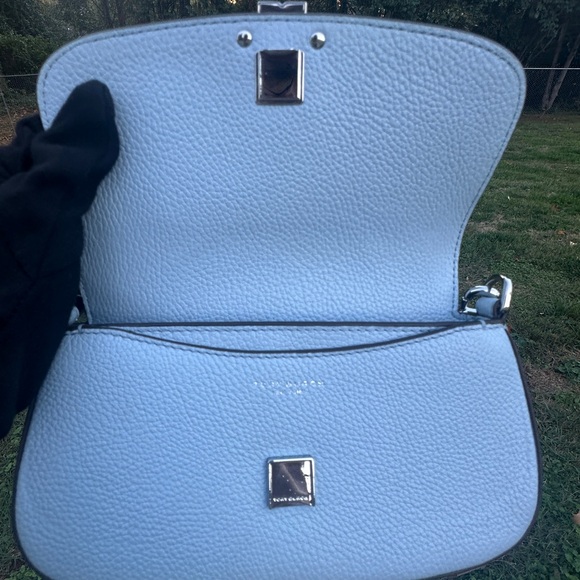 Tory Burch NWT Convertible Crossbody Pebble Leather Britten in Blue Mist R$458 - Picture 11 of 12